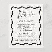 Moderne Creme- und Schwarz-Wavy-Rahmen-Hochzeitsde Begleitkarte (Vorderseite)