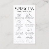 Moderne Creme & White Elegante Spray Tan Aftercare Visitenkarte (Vorderseite)