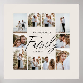 Moderne, cremefarbene, minimale Collage aus Foto Poster