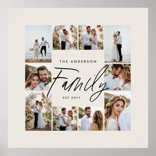 Moderne, cremefarbene, minimale Collage aus Foto Poster (Vorne)