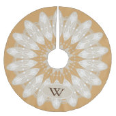 Moderne, cremefarbene Spitzen Personalisiert Polyester Weihnachtsbaumdecke (Vorderseite)