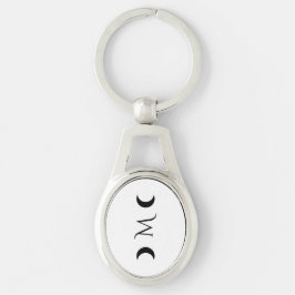 Moderne Crescent Moons Schwarz-Weiß Schlüsselanhänger