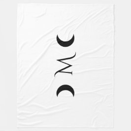 Moderne Crescent Moons weiß und schwarz Monogramm Fleecedecke