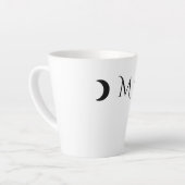 Moderne Crescent Moons weiß und schwarz Monogramm Milchtasse (Linke Ecke)