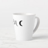 Moderne Crescent Moons weiß und schwarz Monogramm Milchtasse (Rechte Ecke)