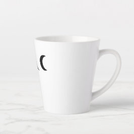 Moderne Crescent Moons weiß und schwarz Monogramm Milchtasse