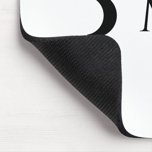 Moderne Crescent Moons weiß und schwarz Monogramm Mousepad (Ecke)