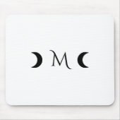 Moderne Crescent Moons weiß und schwarz Monogramm Mousepad (Vorne)