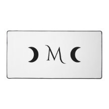 Moderne Crescent Moons weiß und schwarz Monogramm