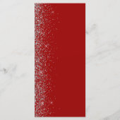 Moderne Crimson Red Silver Glitzer Edge Wedding Menükarte (Rückseite)