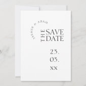 Moderne Crimson Red Simple Typografy Wedding Save The Date (Rückseite)