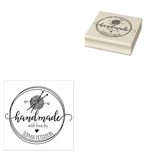 Moderne Crochet Handmade mit Liebe Gummistempel (Stempel)