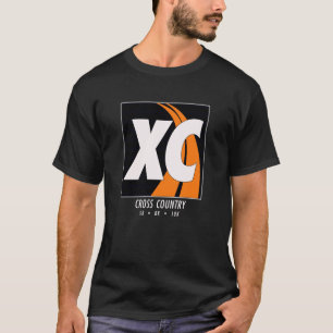 Moderne Cross Country Art Minimalist XC Grafik Des T-Shirt