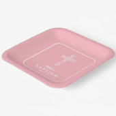Moderne Cross Pink Taufe Christening Pappteller (Gewinkelt)