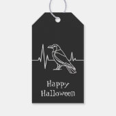 Moderne Crow & heart rate, minimalistisch, Hallowe Geschenkanhänger (Rückseite)
