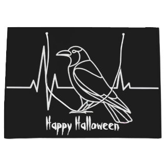 Moderne Crow & heart rate, minimalistisch, Hallowe Große Geschenktüte