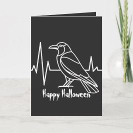 Moderne Crow & heart rate, minimalistisch, Hallowe Karte