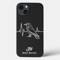 Moderne Crow & heart rate, Minimalistisch, Monogra