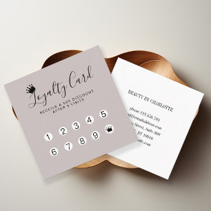 Moderne, Crown 10-card Loyalität Business Card Quadratische Visitenkarte