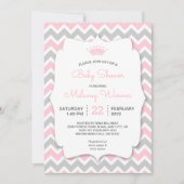 Moderne Crown Girl Baby Shower Einladungen (Vorderseite)