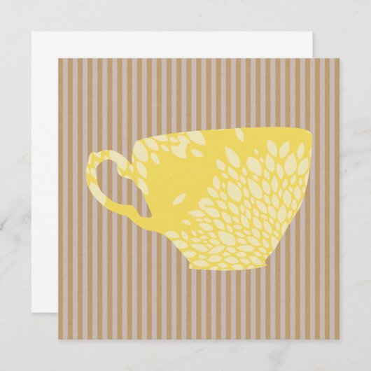 Moderne Cup & Stripes Square Grußkarte (Vorne/Hinten)