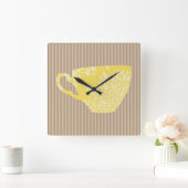 Moderne Cup & Strips Quadratische Wanduhr (Zuhause)