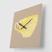 Moderne Cup & Strips Quadratische Wanduhr (Winkel)