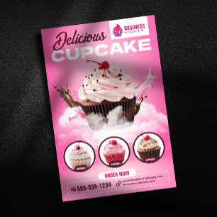 Moderne Cupcake-Bäckerei-Konditorei-Nachspeise-Tor Flyer