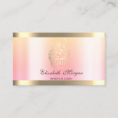 Moderne Cupcake Gold Strip Ombre Bäckerei Visitenkarte (Vorderseite)