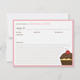 Moderne Cupcake Personalisierte Rezeptionskarten