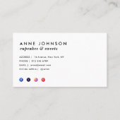 Moderne Cupcake Süßigkeiten Bäckerei Business Card Visitenkarte (Rückseite)