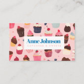 Moderne Cupcake Süßigkeiten Bäckerei Business Card Visitenkarte (Vorderseite)