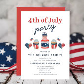 Moderne Cupcakes 4. Juli Party Einladung