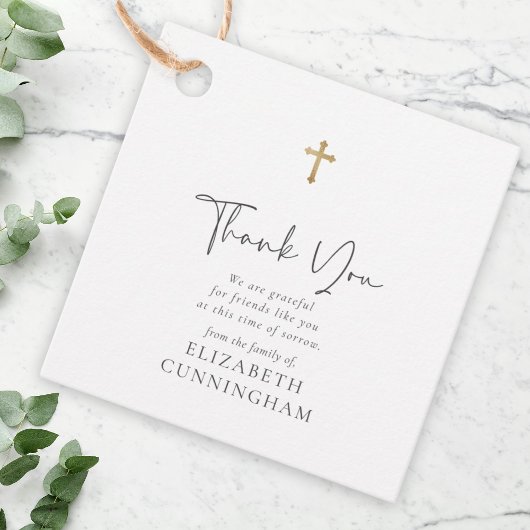Moderne Curry Script Imitate Gold Cross Memorial Geschenkanhänger