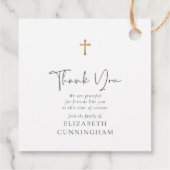 Moderne Curry Script Imitate Gold Cross Memorial Geschenkanhänger (Rückseite)