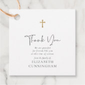 Moderne Curry Script Imitate Gold Cross Memorial Geschenkanhänger (Vorderseite)