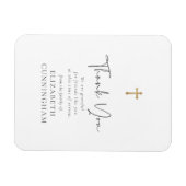Moderne Curry Script Imitate Gold Cross Memorial Magnet (Horizontal)