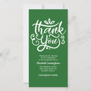 Moderne Cursive-Calligrafy-Memorial Dankeskarte