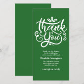 Moderne Cursive-Calligrafy-Memorial Dankeskarte (Vorne/Hinten)
