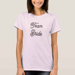 Moderne Cursive Kalligraphie Script Team Bride T-Shirt