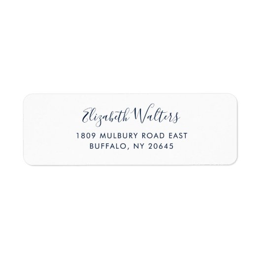 Moderne Cursive Script Elegante Rücksendeadresse (Vorne)