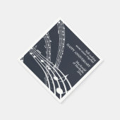 Moderne Custom Blue SWEET MUSIC Happy Jubiläum Serviette (Ecke)