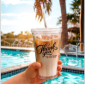 Moderne Custom Danke Text Black & White Classic Acryltrinkbecher