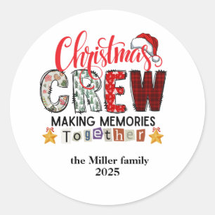 Moderne Custom Family Farben frohe Weihnachten Nie Runder Aufkleber
