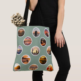 Moderne Custom Foto Collage Polka Dot Tote Beutel Tasche