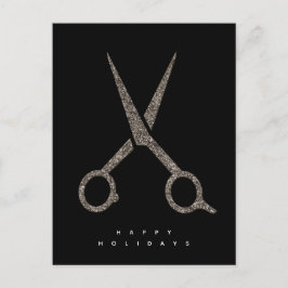 moderne CUSTOM Glitzer-Schere Friseur Postkarte