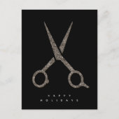 moderne CUSTOM Glitzer-Schere Friseur Postkarte (Vorderseite)