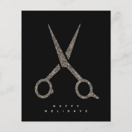 moderne CUSTOM Glitzer-Schere Friseurkarte