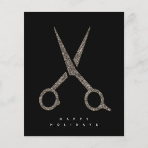 moderne CUSTOM Glitzer-Schere Friseurkarte