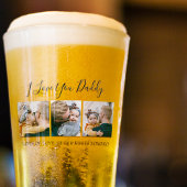 Moderne Custom I Liebe You Daddy | 3 Foto Bier Glas